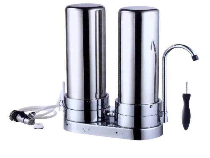 2 Stage Filtration Stainless Steel Water Purifier , Stainless Steel Whole House Water Filter For Home
