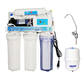 Manual Flush Reverse Osmosis Water Filtration System Pur Water Filter With 3.2 Plastic Tank