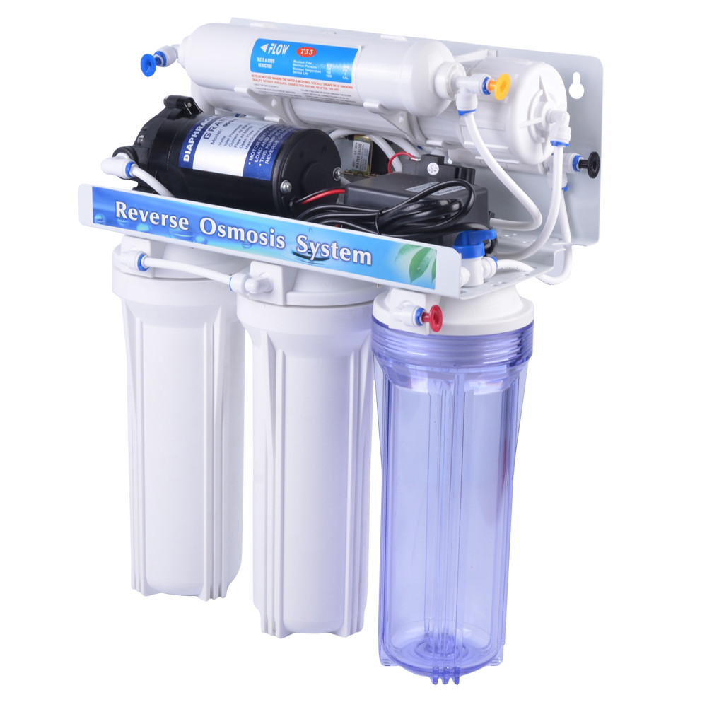 White Undersink Reverse Osmosis Water Filtration System 5 Stages Kk Ro50g A